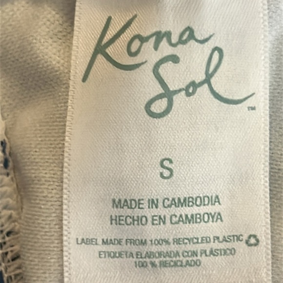 KONA SOL Halter Blue Floral Botanical‎ Blue & White Tankini Swimsuit Swim Top - Picture 11 of 14